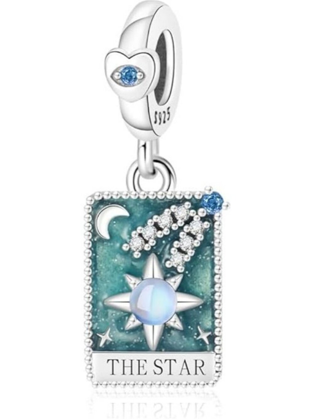 Tarot Cards Star Dangle Charm 925 Sterling Silver Charm